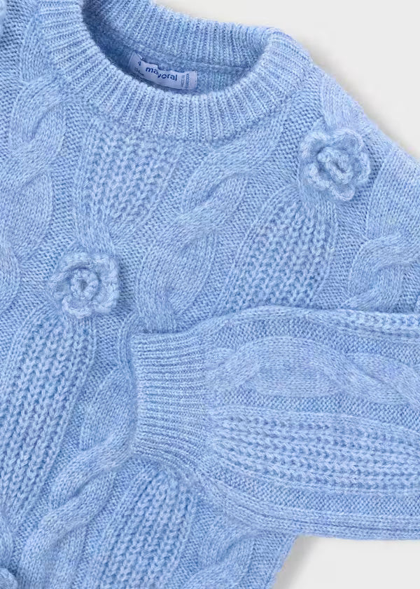 4319 Flower Sweater Sky Mix