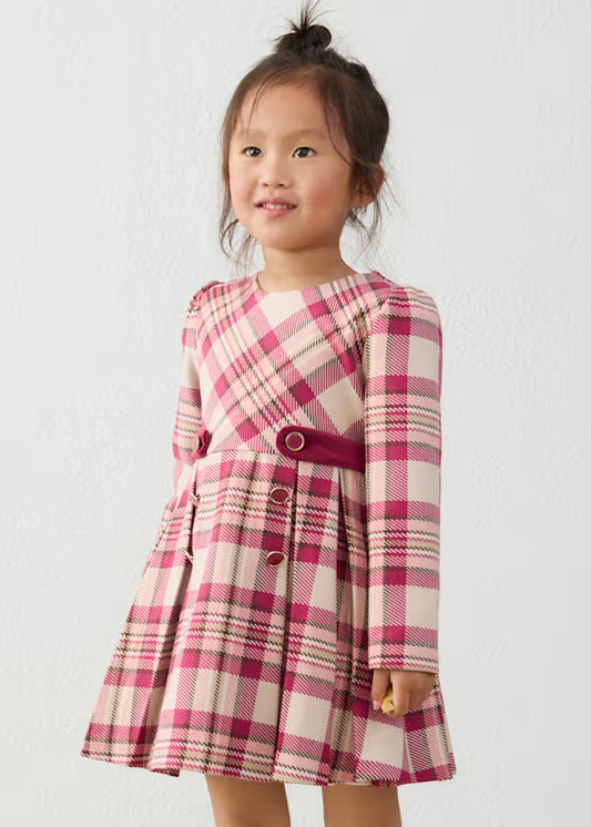 4923 Plaid Dress Raspberry