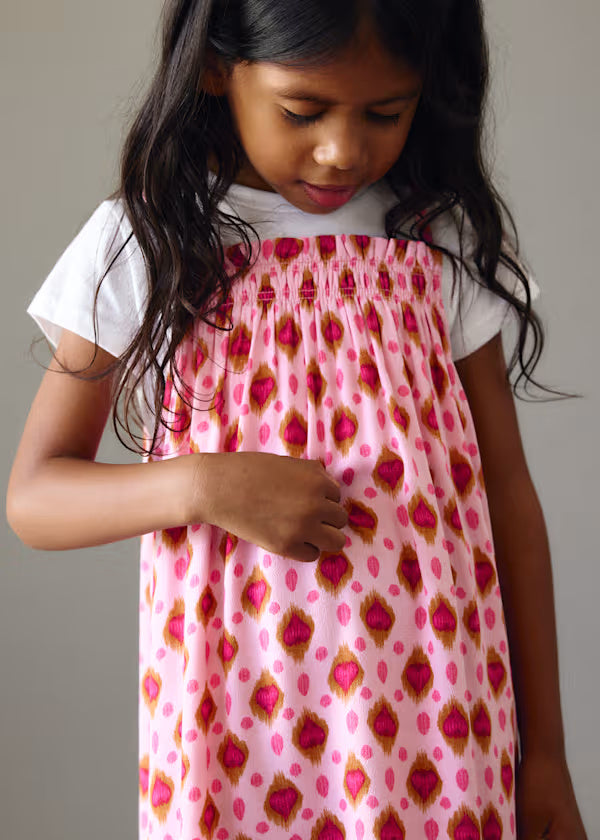 3933 Pink Print Dress