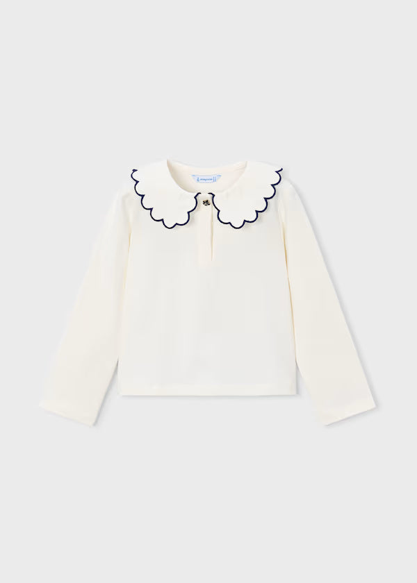 131 L/S Collared Blouse w/Button