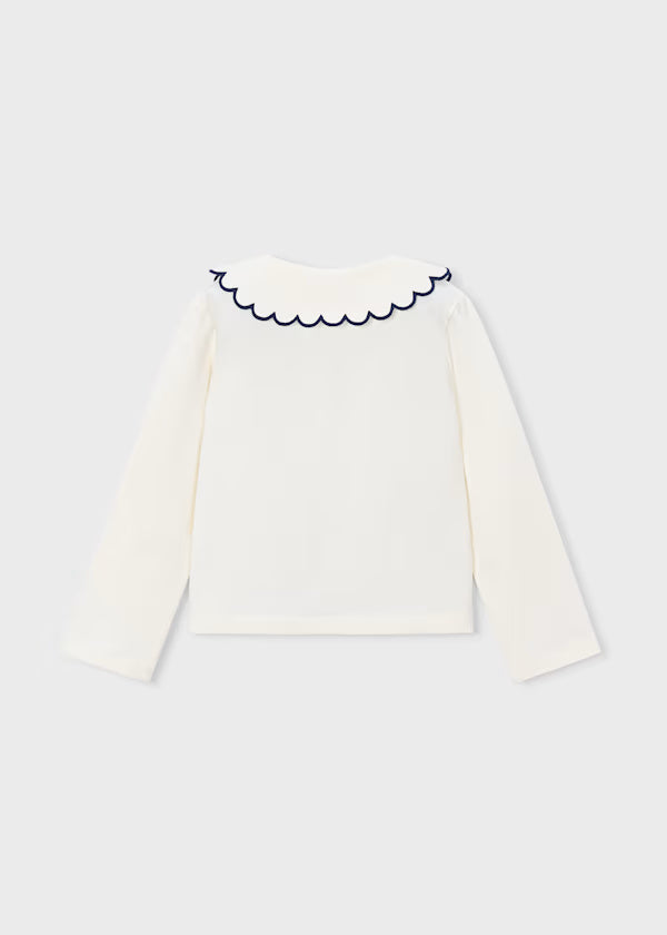 131 L/S Collared Blouse w/Button