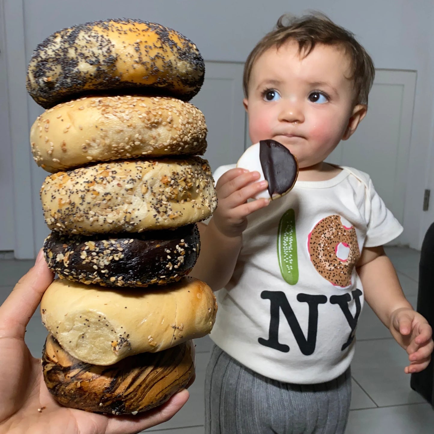 Pickle Bagel NY Onesie