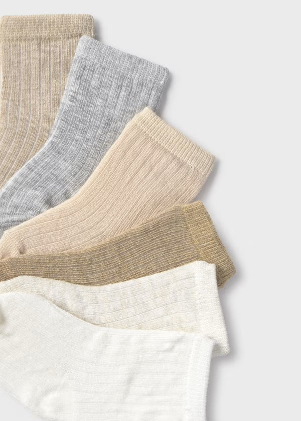 9918 Neutral Baby Socks 6 pack