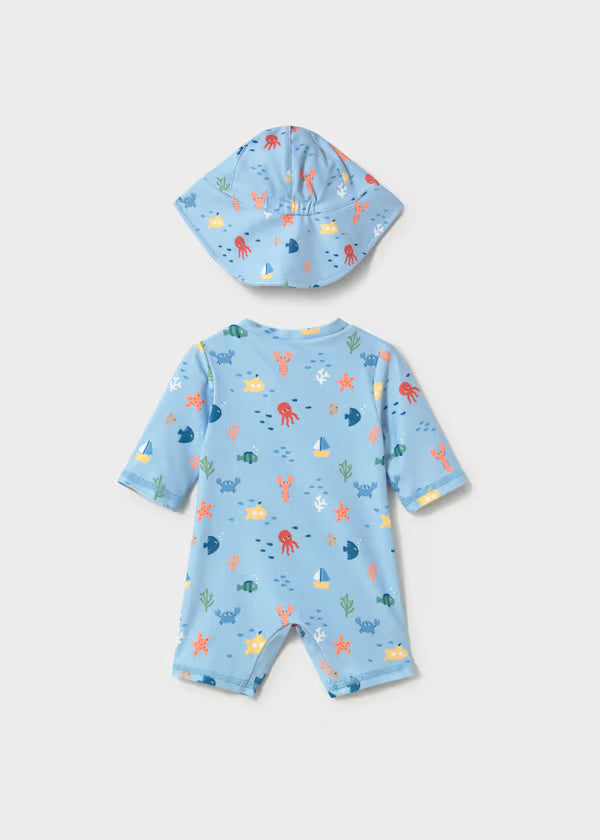 1620 UPF Bathing Suit w Hat SET