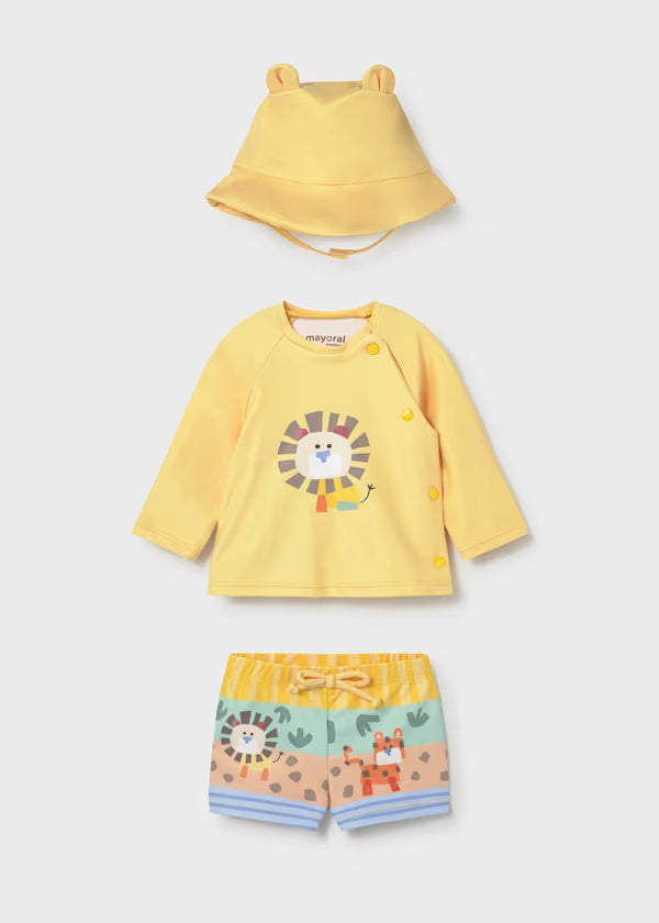 1619 Lion Bathing Suit 3pc SET