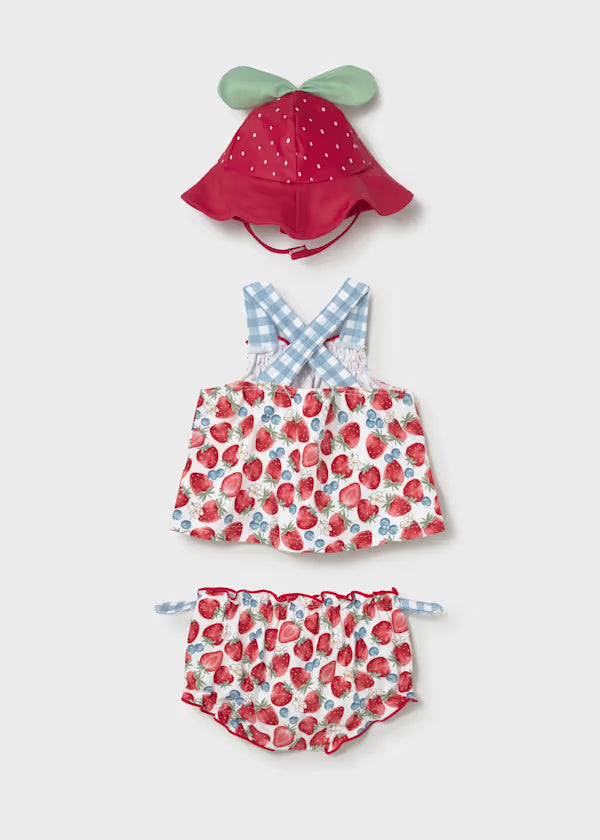 1635 Berry Bathing Suit 3 Pc SET