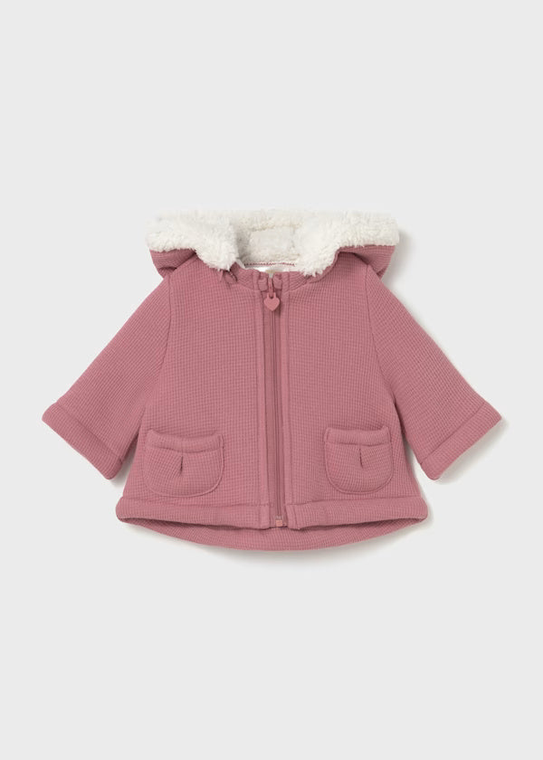 2493 Pink Plush-lined Knit Hoodie