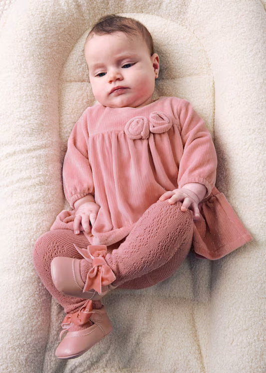 2822 Pink Corduroy Dress