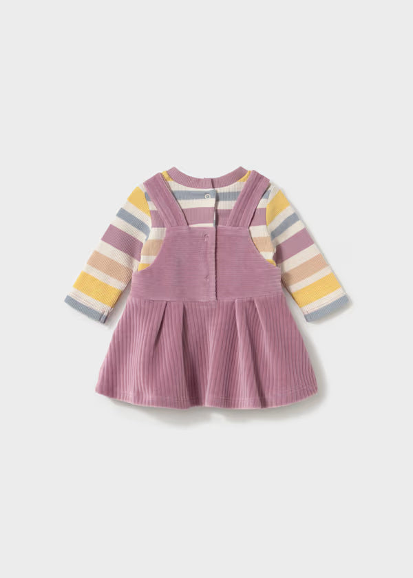 2803 Mauve Dungaree Dress