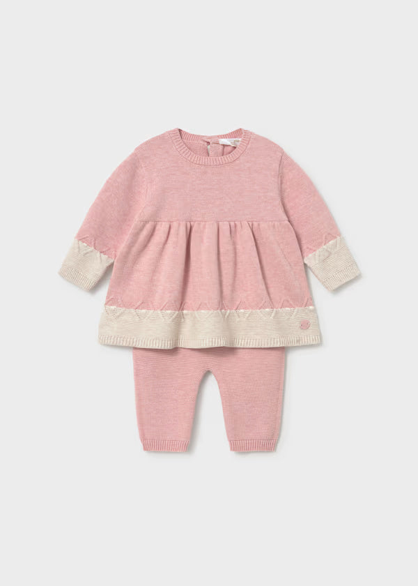 2701 Baby Rose Knit Leggings Set