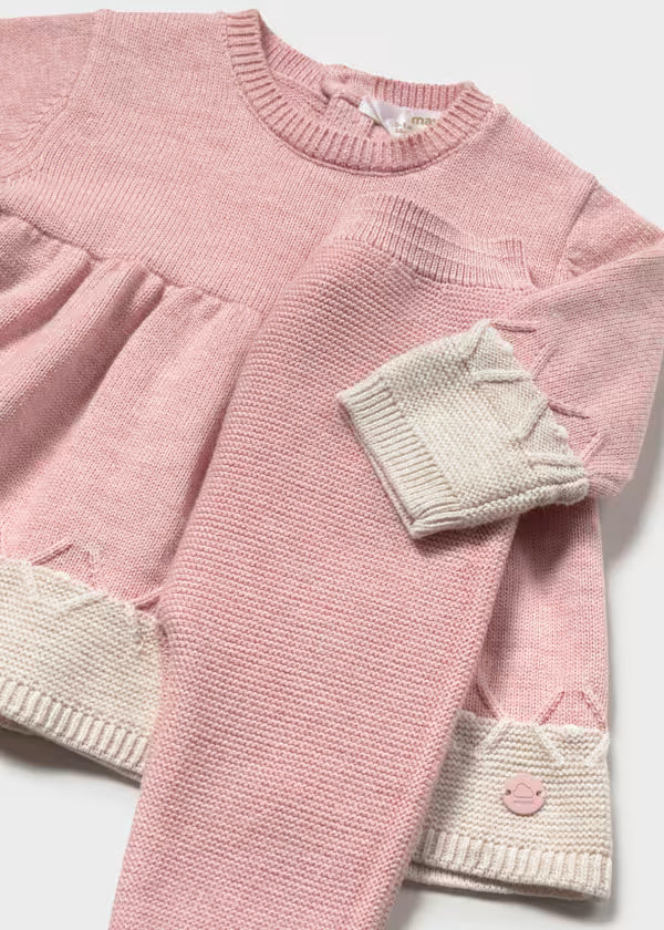 2701 Baby Rose Knit Leggings Set