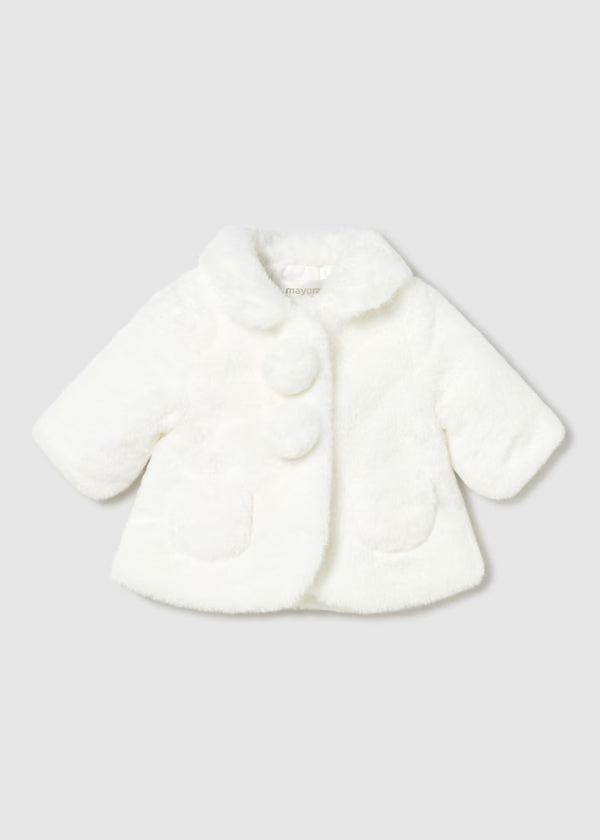 2402 Natural Faux Fur Coat