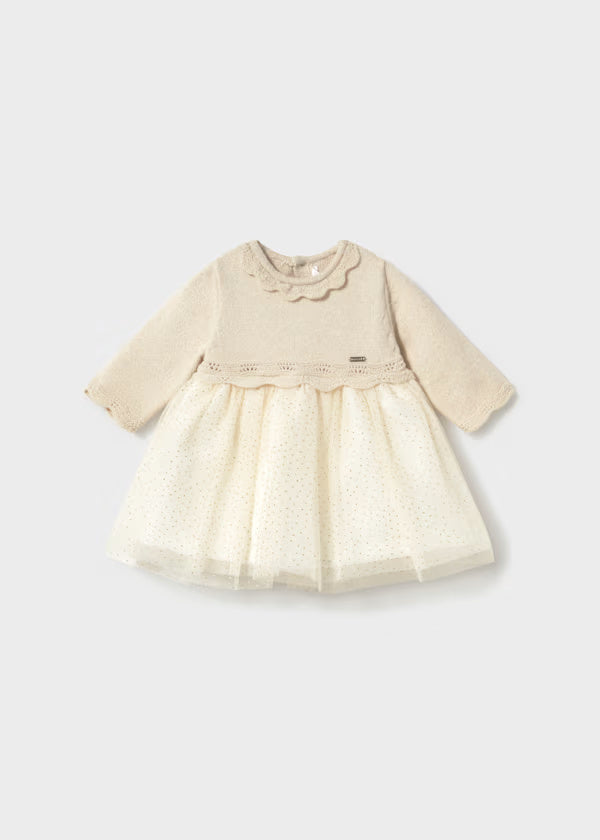 2809 Champagne Tulle Dress