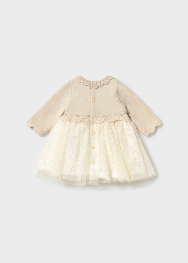 2809 Champagne Tulle Dress