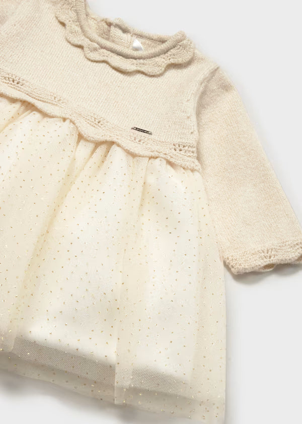 2809 Champagne Tulle Dress