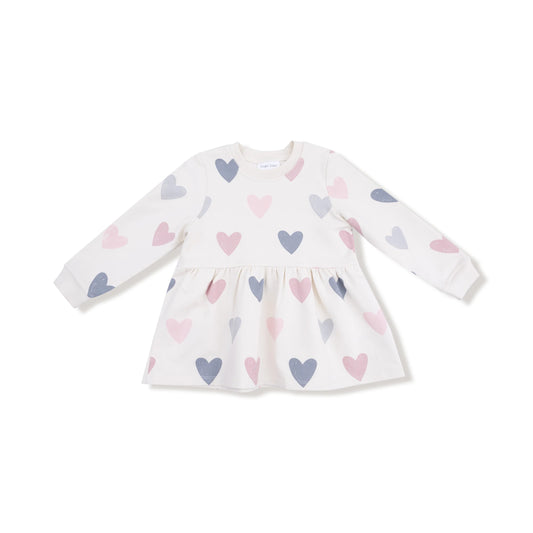 Hearts French Terry Drop Waist Dress